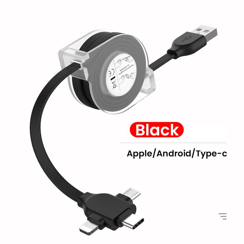 3 2M w 1 kabel do ładowania USB dla iPhone'a 13 12 11 XS XR Micro USB typu C kabel zwijany przenośny mini Powerbak 2_voghion.com