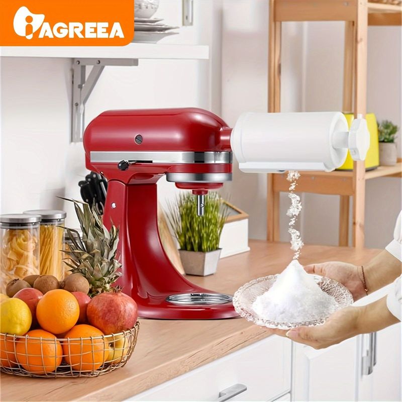 IAGREEA Shaved Ice Machine, Kitchenaid Ice Cream Maker With 8 Ice Molds For Kitchen Auxiliary Mixers_voghion.com