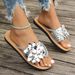 Damenschuhe Sommer Neue große Damensandalen Strandschuhe Gewebte Schuhe Einfache Mode Flip-Flops_voghion.com