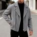 Men's Asymmetric Zip Wool Blend Jacket – Slim Fit Motorcycle-Inspired Coat_voghion.com