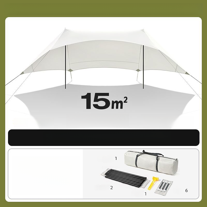 Quick Black Vinyl Outdoor Table And Chair Set Camping Full Kit Lazy Tarp No-Assembly Sunshade Tent_voghion.com