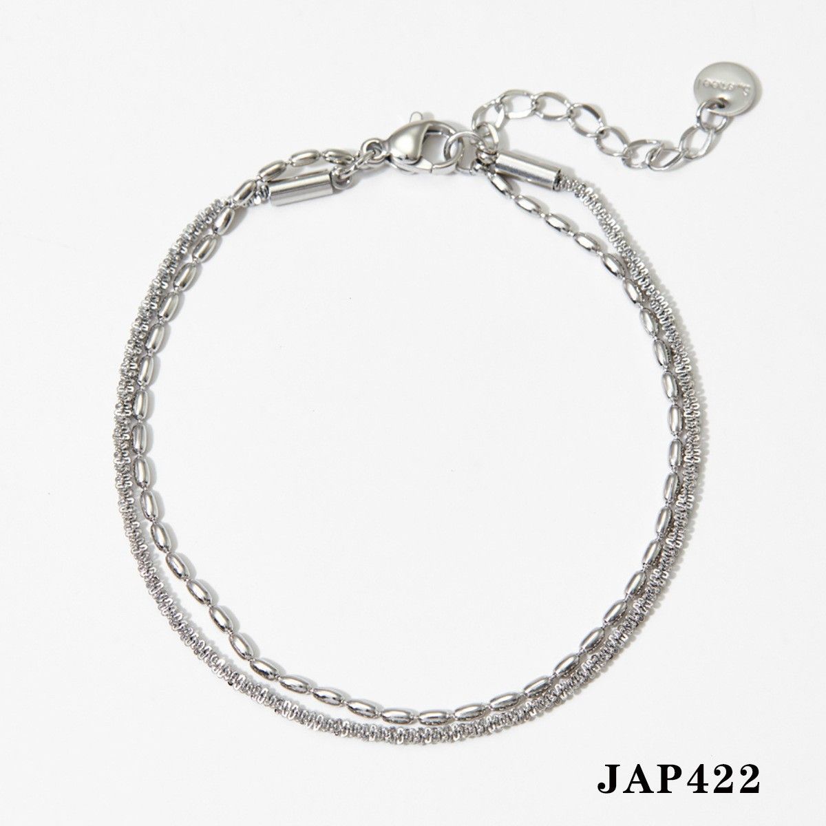 Set di gioielli da donna con catena a doppio strato di perline, collana, bracciale e cavigliera minimalisti in acciaio inossidabile, maglia leggera di lusso con perle di riso geometriche e fiori_voghion.com