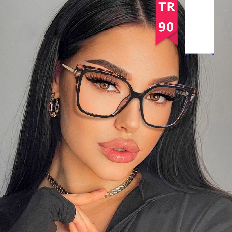 Okulary damskie unisex, kwadratowe, płaskie, z ramką, z filtrem przeciw niebieskiemu światłu, z ramką do aparatu_voghion.com