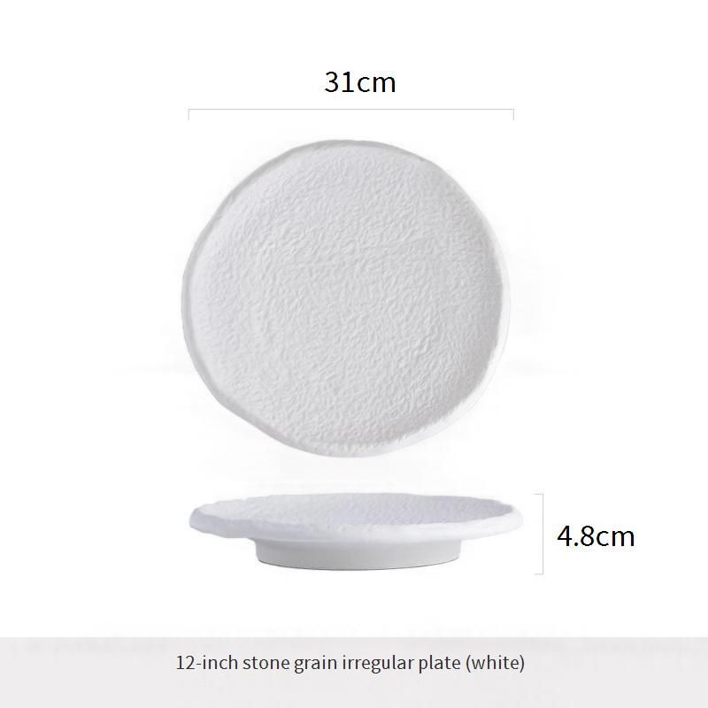 Minimalist Ceramic Dinner Plate Set - Elegant Luxury Steak Plates For Home & Restaurant Use, Perfect For Dessert, Cake & Fine Dining Presentation_voghion.com