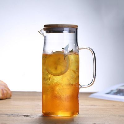 Jarra de agua fría de acero inoxidable de borosilicato de alta calidad con cuerpo recto y tapa de fábrica, jarra para jugos y bebidas de gran capacidad._voghion.com