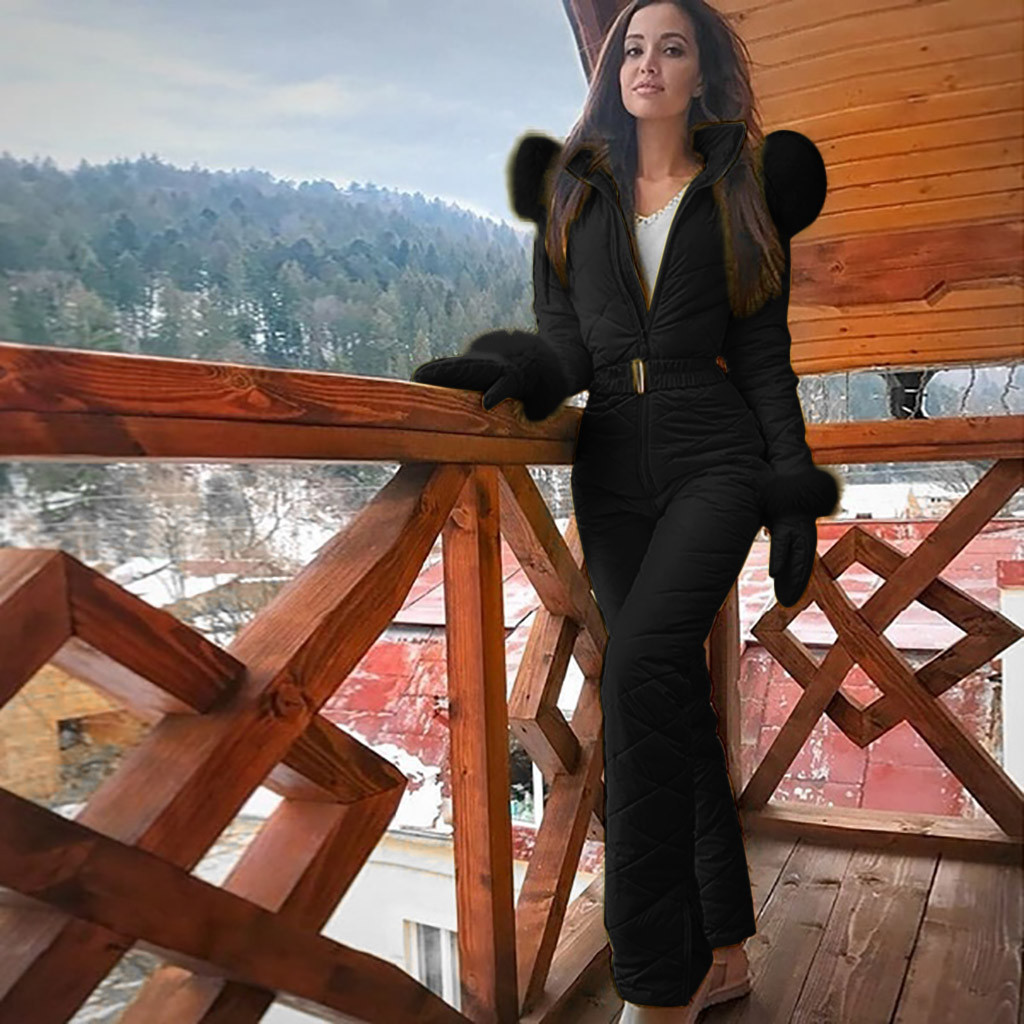 Mono de invierno de una pieza para mujer, ideal para actividades al aire libre. Conjunto deportivo de esquí con cremallera y capucha._voghion.com