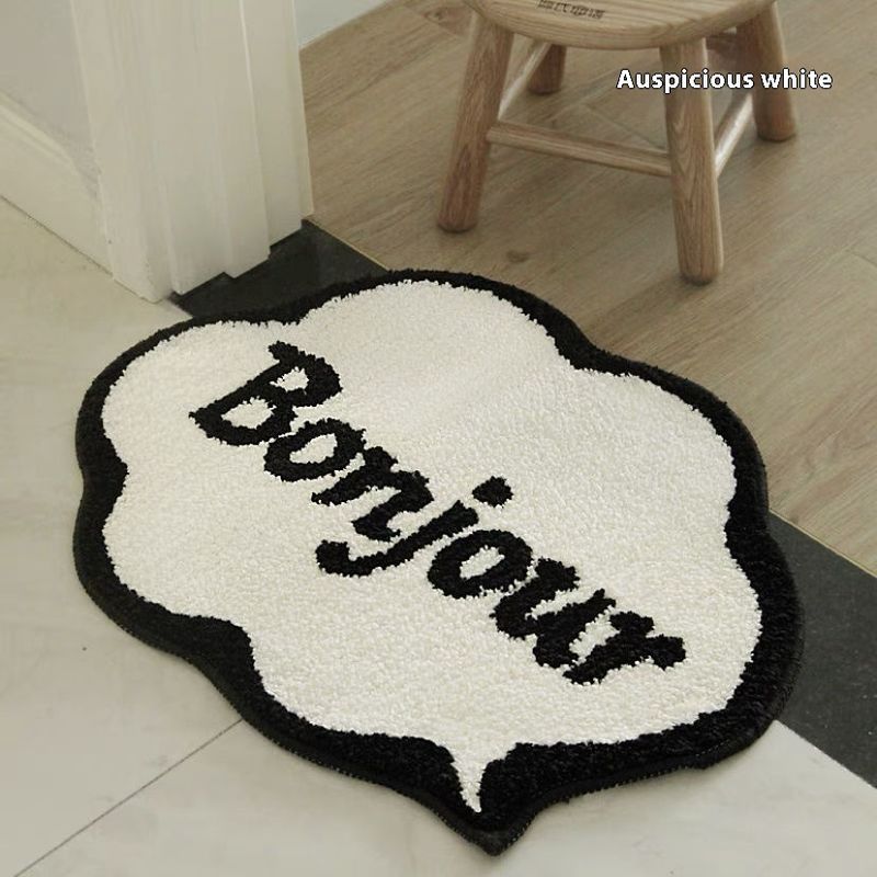 English Cute Non-Slip Thickened Bathroom Water Absorption Entrance Door Finished Modern Chair Mat Bedroom_voghion.com
