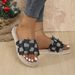 Women's Shoes large size flat sandals color matching square slip on round head sandals_voghion.com