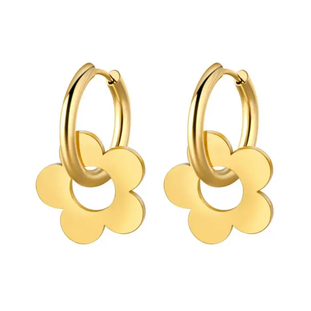 HIPEE Fashion - Orecchini a cerchio circolari a forma di girasole, semplici e rimovibili, in acciaio inossidabile, per ragazze, regalo di gioielli per feste di compleanno_voghion.com