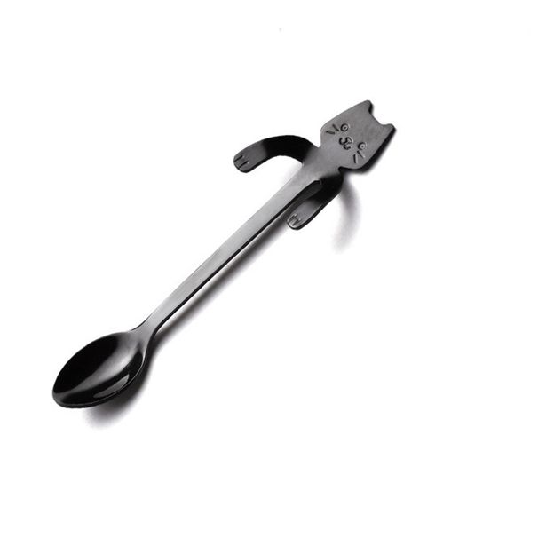 4 pezzi Mini cucchiaini da caffè in acciaio inossidabile a forma di gatto appeso a forma di tazza con manico lungo, cucchiaini da tè con manici a forma di gatto, cucchiaini da caffè e bevande_voghion.com