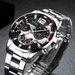 Men's Business Chronograph Watch - Stainless Steel Alloy Case, Three Subdials & Date Window (Quartz Movement)_voghion.com