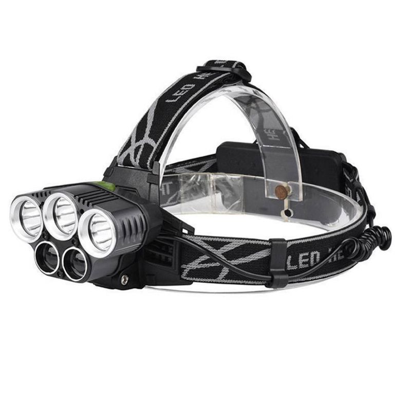 USB polnjenje zunanjega nočnega ribolova 5LED močna naglavna svetilka zunanja večnamenska naglavna svetilka_voghion.com