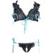 KOOSSO ASIS Soft Cup Mesh BRALETTE No Steel Ring Open Chest Crotch Front Strap Bra Sexy Lingerie Set_voghion.com
