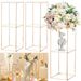2 Pack 31.5 Inch Golden Flower Stand With 2-Layer Acrylic Pane Metal Flower Display Rack Tables Centerpieces Floor Geometric Column Vases For T-Stage Wedding Birthday Party Decorations_voghion.com