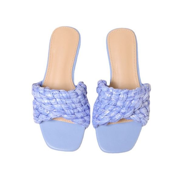 Tragen Sie stilvolle Strandschuhe, farbenfrohe, atmungsaktive, lässige, gewebte, flache Sandalen_voghion.com