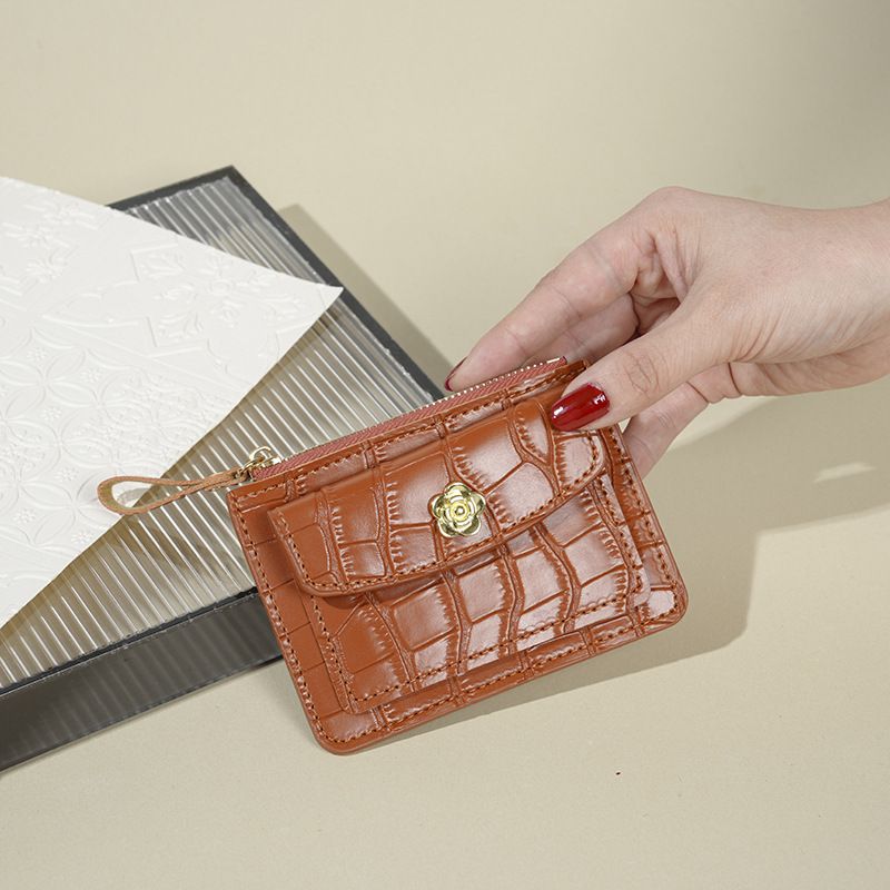 Wallet Card Cases Women's Ultra Thin Card Holder Sunflower Coin Purse Card Holder Candy Color Portable Travel Multi Card Holder_voghion.com
