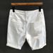 Ropa para hombre, moda callejera, pantalones cortos vaqueros blancos rotos, ropa informal de verano para hombre_voghion.com