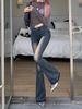American style spicy girl micro flared jeans for women in spring and autumn, new high waisted, tight fitting, slimming_voghion.com