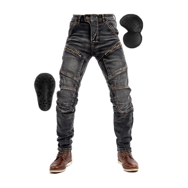 Motorcycle Kevlar Riding Pants With Dual Zippers, Stretch Denim Jeans For Men & Women, Slim Fit, All-Season Protection For Bike & Racing_voghion.com