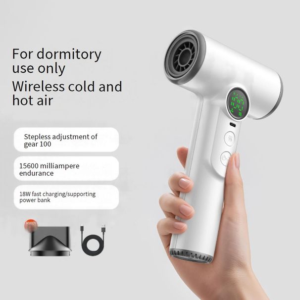 Portable USB Rechargeable Hair Dryer - 200W Fast Drying, 3 Speed & Heat Settings, Lightweight For Travel/Dorm, Overheat Protection_voghion.com