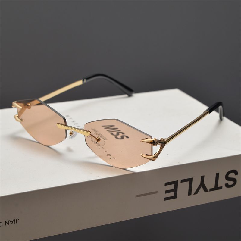 Retro Multi-Deformation Rhombus Sonnenbrille Herren und Damen Randlose getrimmte Sonnenbrille_voghion.com