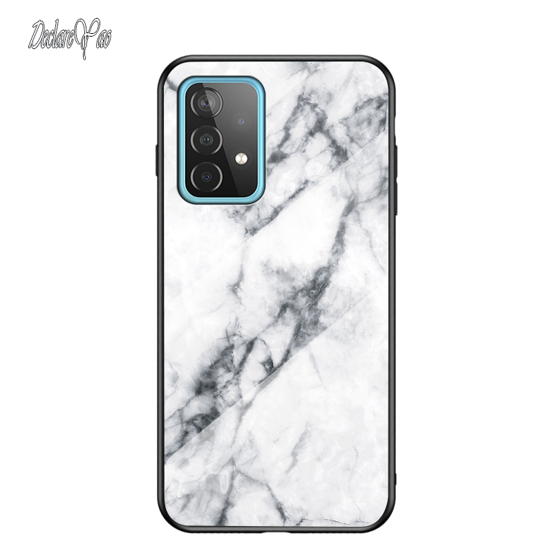 A91 Caso DECLAREYAO Dura Della Copertura di Vetro Per Samsung Galaxy A81 A71 A51 A41 A31 A21S A21 A01 Custodia In Silicone Ultra Sottile temperamento_voghion.com