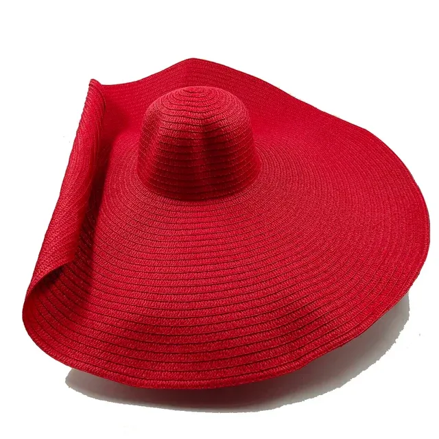Neuheiten 25cm übergroße Krempe bunte modische Sonne ultradünne atmungsaktive Sommer Strand Reise Strohhut Gorras_voghion.com