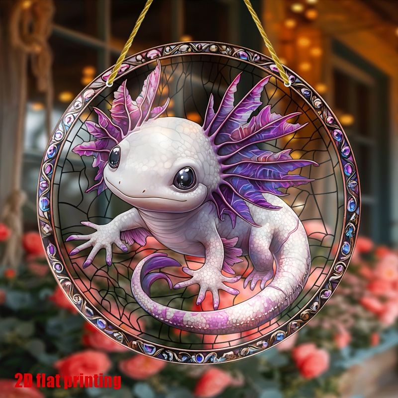 20 cm Axolotl solfångare - söt akrylfönsterkonst för djurälskare, fantasivarelsedekor för hem, sovrum och veranda - unik presentidé_voghion.com