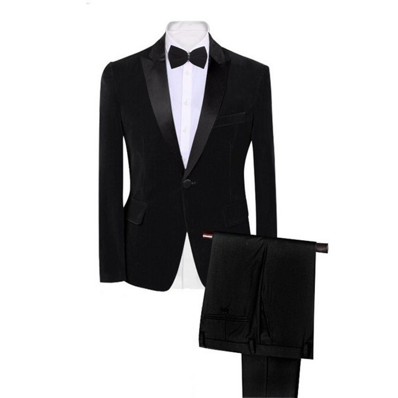Herren Samt Business Casual Anzug Trauzeugenanzug zweiteilig_voghion.com