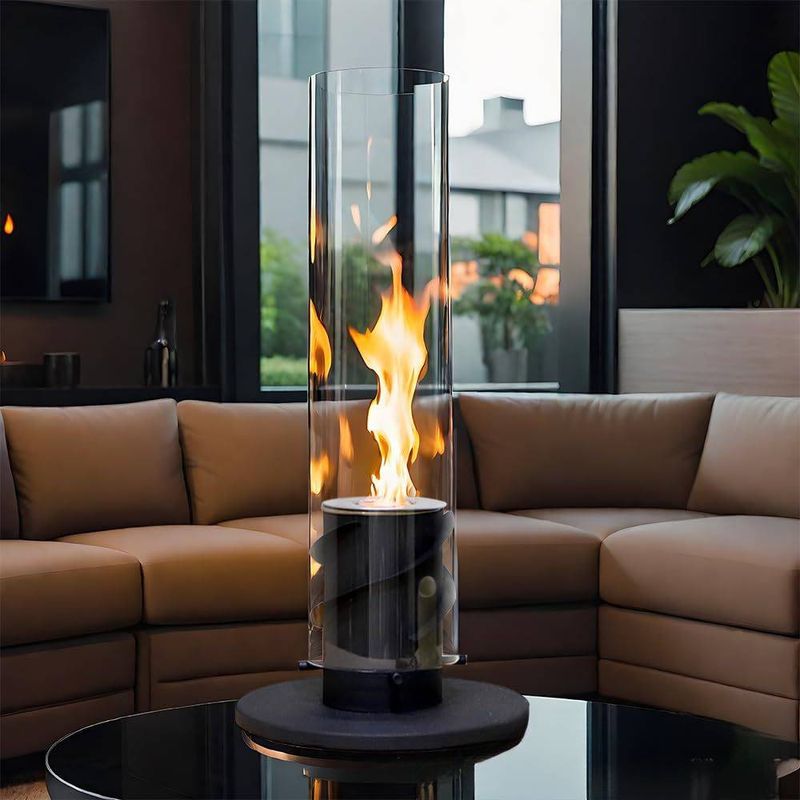 Alcohol Fireplace, Indoor, Outdoor, Camping, Tabletop Decorative Fireplace, Fire Tornado Rotating Real Flame Atmosphere, Party, Heating Fireplace_voghion.com