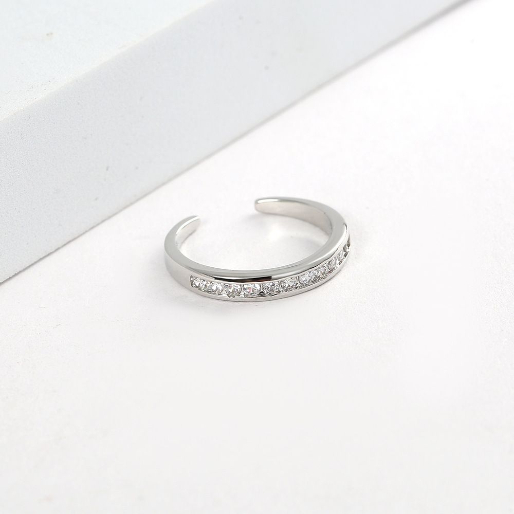 Anello alla moda unisex con coda e nocca, intarsiato con zircone pieno di diamanti, anello aperto con micro-intarsi di diamanti a fila singola_voghion.com