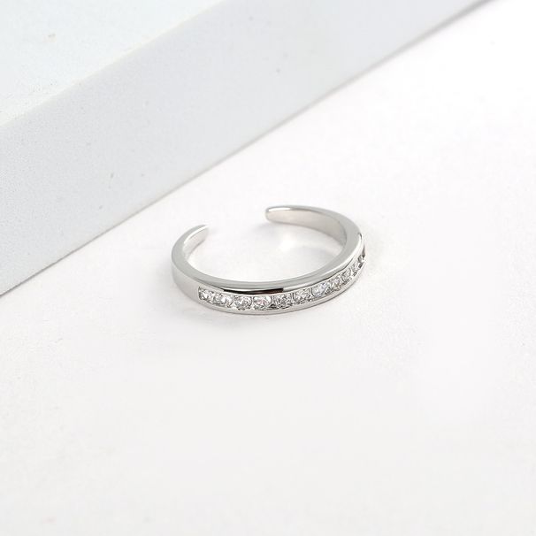 Anello alla moda unisex con coda e nocca, intarsiato con zircone pieno di diamanti, anello aperto con micro-intarsi di diamanti a fila singola_voghion.com