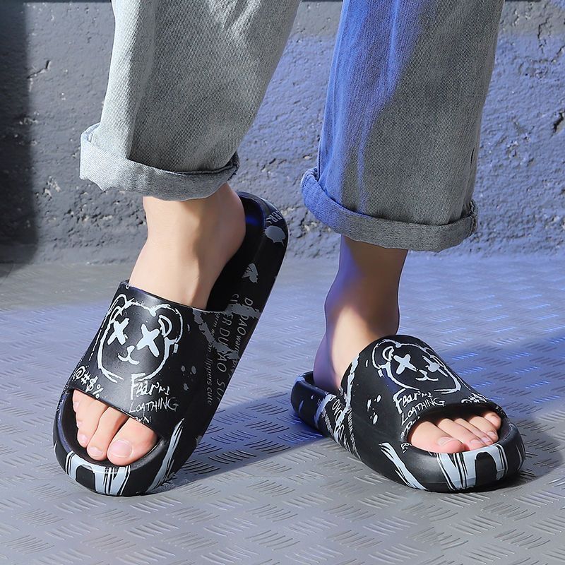 Slippers Men, Trendy Wearing The Outside, With A Thick Sole That Feels Like Stepping On Feces. Non Non Slip Bathroom_voghion.com