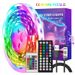 Striscia LED RGB 5050 con telecomando IR Bluetooth a 44 tasti, retroilluminazione TV impermeabile per intrattenimento domestico e illuminazione d'atmosfera_voghion.com