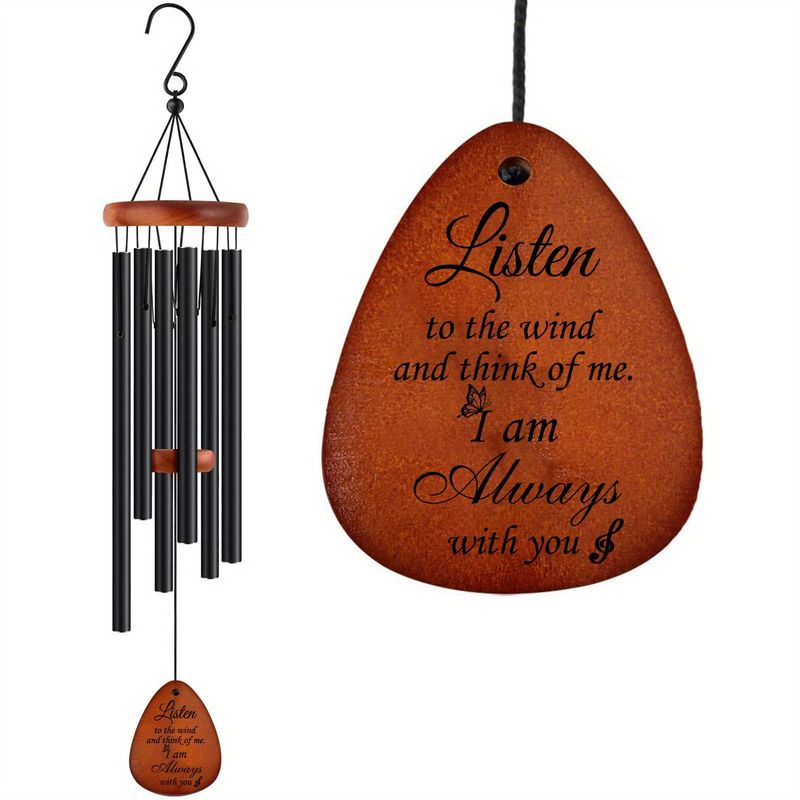 1pc Memorial Wind Chime for Garden Decor, Outdoor Decor, Sympathy, Memorial and Miss You Wirelessly_voghion.com