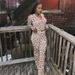 Wind 2024 Summer New Product Printed Hoodie Top Leopard High Waist Tight Pants Set For Women_voghion.com