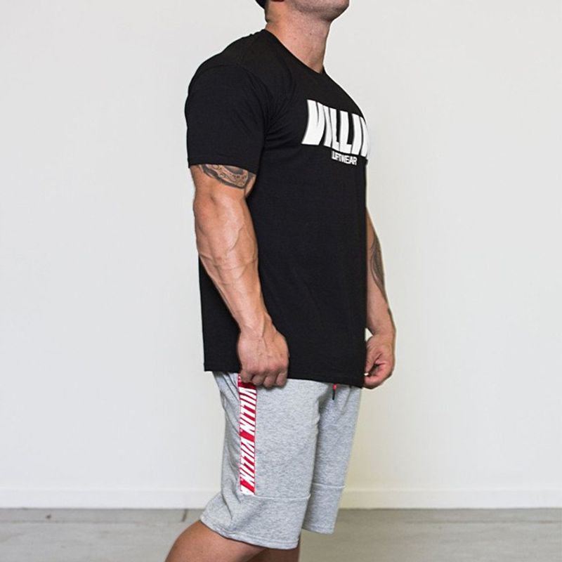 Herenkleding joggingbroeken Sport casual katoenen stretch kwartbroek_voghion.com