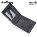 Nuevo tarjetero para hombre Baellerry, sencillo, con ranuras para varias tarjetas, billetera de fibra de carbono de dos pliegues, billetera con cepillo antirrobo_voghion.com