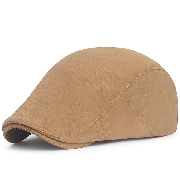 Solid color women's spring/summer minimalist duckbill cap with adjustable size, fashionable canvas, breathable men's_voghion.com