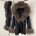 Elegant Oversized Fox Fur Collar Double-Faced Wool Coat For Women - Warm Winter Outerwear With Hood, Loose Fit, Mid-Length_voghion.com