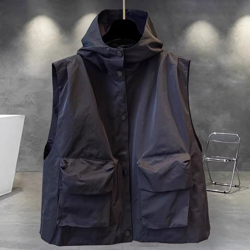 Men's Korean Style Hooded Vest Jacket – Lightweight Zipper Outerwear For Spring & Autumn_voghion.com