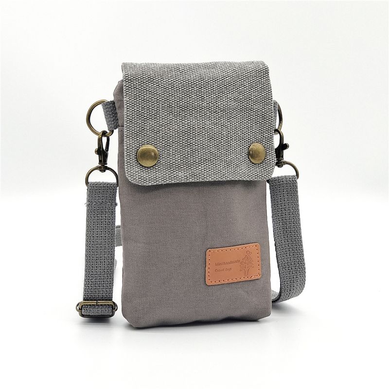 Export Foreign Trade Cross-border Goods Solid Color Canvas 3-layer Diagonal Cross Mobile Phone Simple Fabric Women's Bag_voghion.com