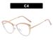 Triangle cat eye flat lens TR90 anti blue light new fashionable color matching with myopia eyeglass frame_voghion.com