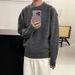 Maglione oversize da uomo in maglia – Pullover streetwear coreano con trama simile al mohair (grigio scuro, M-3XL)_voghion.com
