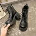 Women's Casual Leather High Heel Ankle Short Boots A64b_voghion.com