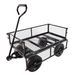 (Black Solid Wheels Wagon Cart) Solid Wheels Tools Cart Wagon Cart Garden Cart Trucks Make It Easier To Transport Firewood_voghion.com