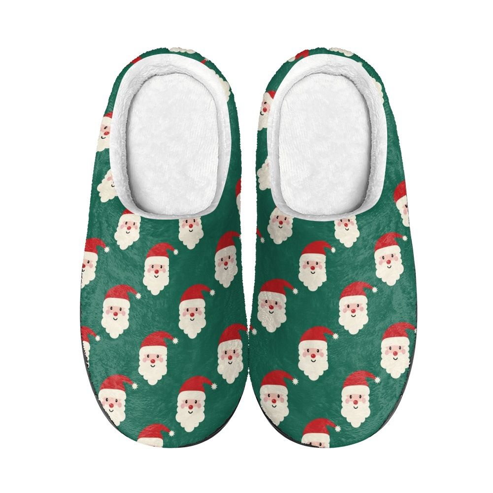 Chaussons de Noël Zees Ebey en peluche imprimée Père Noël, disponibles en dropshipping. Nouveauté en promotion ! Chaussures d'intérieur en coton, disponibles pour Noël._voghion.com