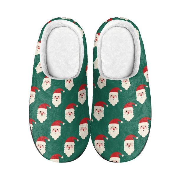 Chaussons de Noël Zees Ebey en peluche imprimée Père Noël, disponibles en dropshipping. Nouveauté en promotion ! Chaussures d'intérieur en coton, disponibles pour Noël._voghion.com