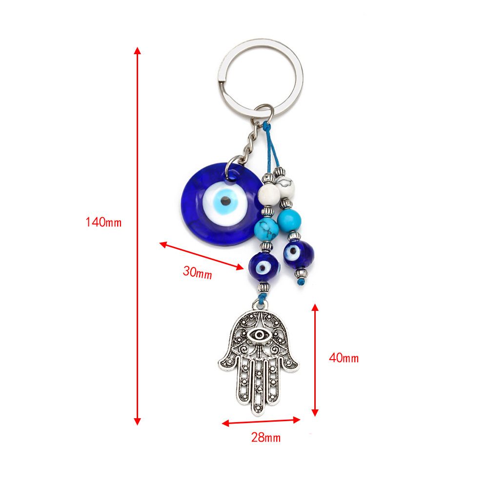 New Keychain, European And American Devil's Eye Palm Keychain Retro Popular Car Hanging_voghion.com