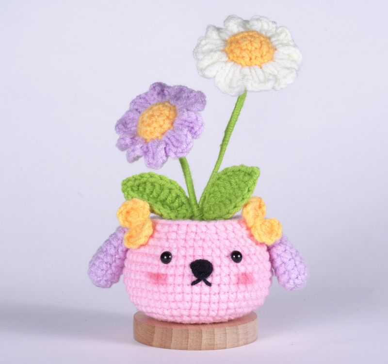 English Instruction Manual New Product Potted Cartoon Creative Gift Ornaments Handmade Diy Crochet Material Package_voghion.com
